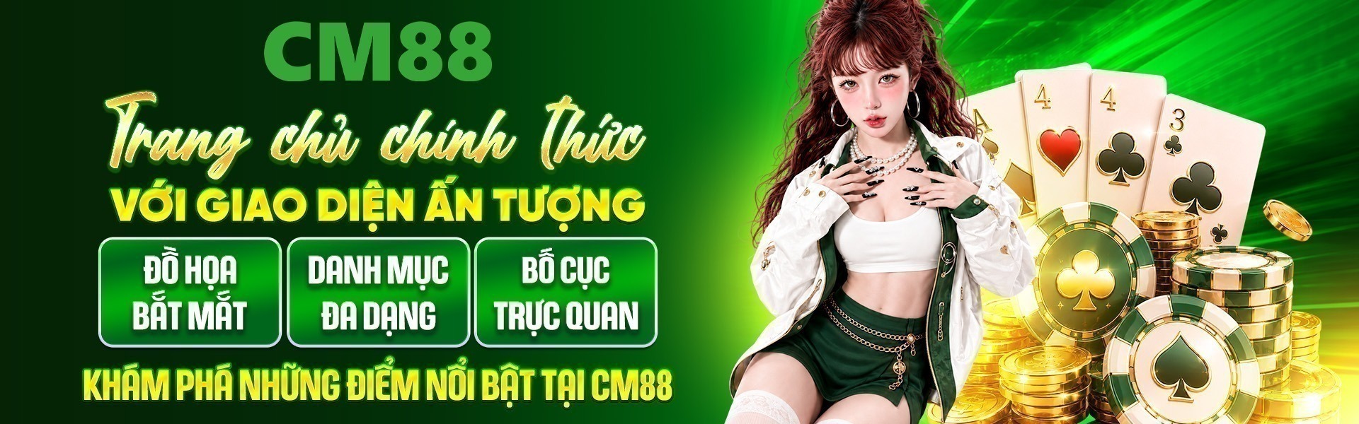 6. Sảnh casino CM88 ghi điểm nhờ sự đa dạng trong thiết kế, chủ đề và phong cách, mang đến nhiều lựa chọn cho người chơi.